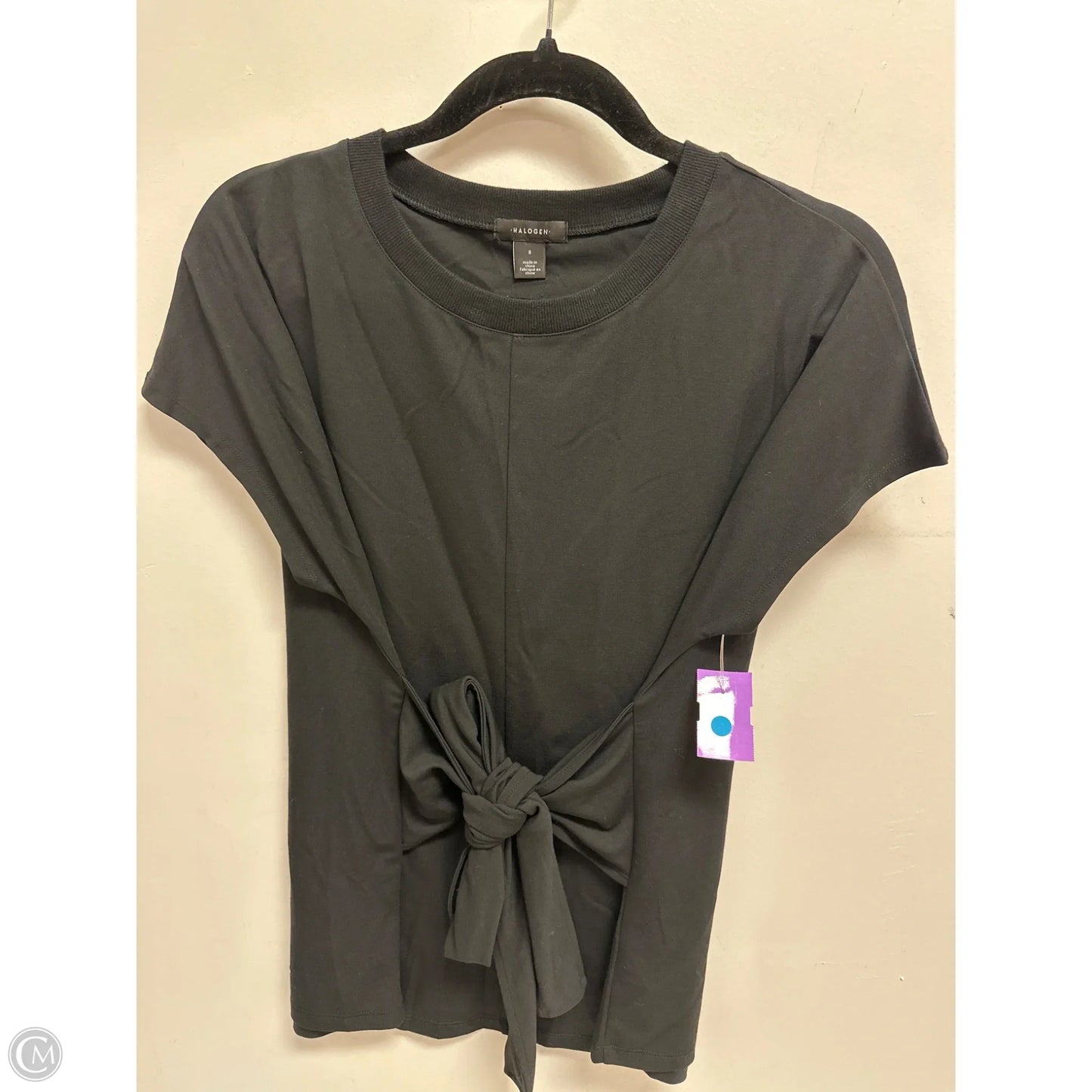 Top Short Sleeve By Halogen In Black, Size: S