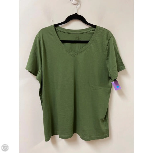 Top Short Sleeve Basic By Time And Tru In Green, Size: 1x
