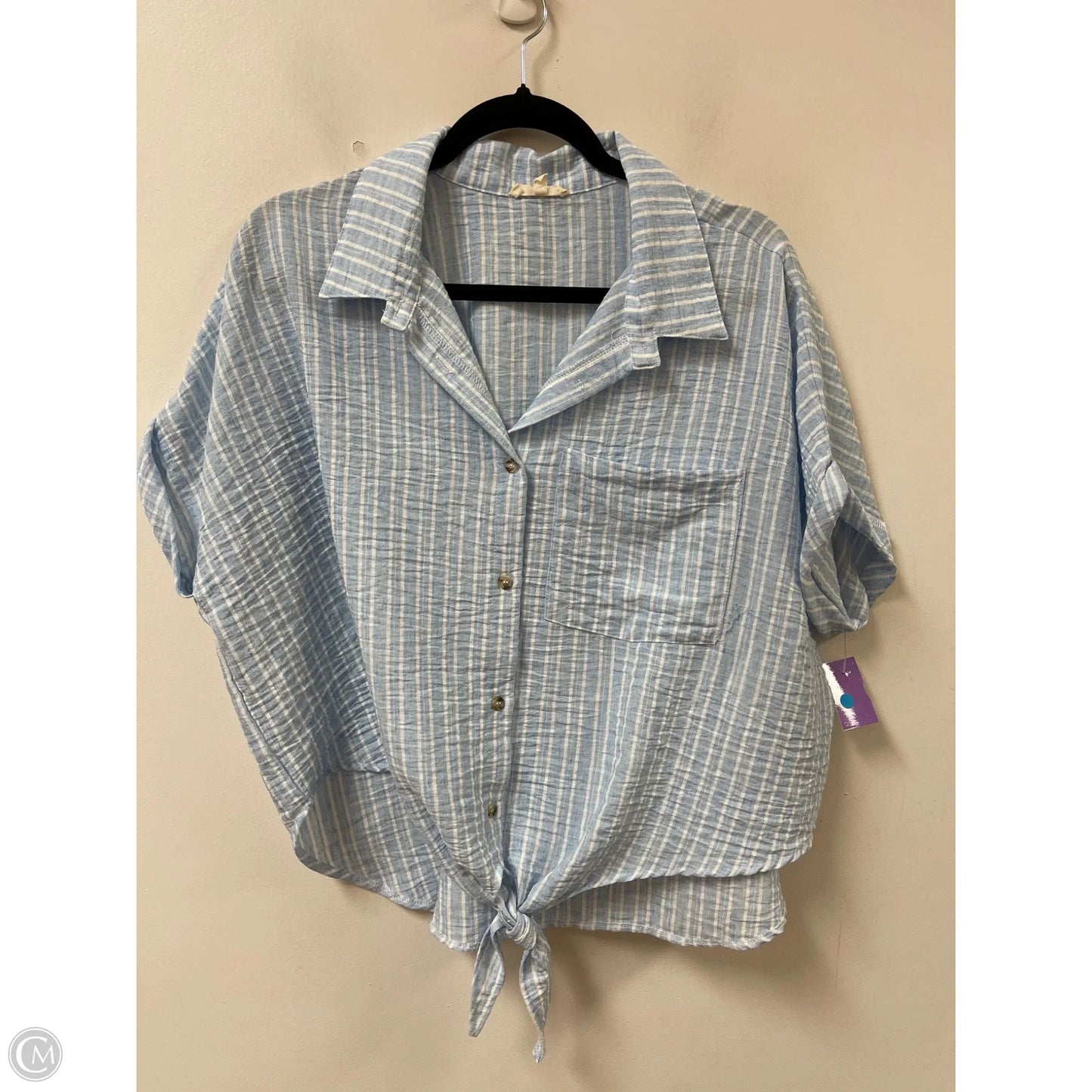 Top Short Sleeve By Easel In Blue, Size: S