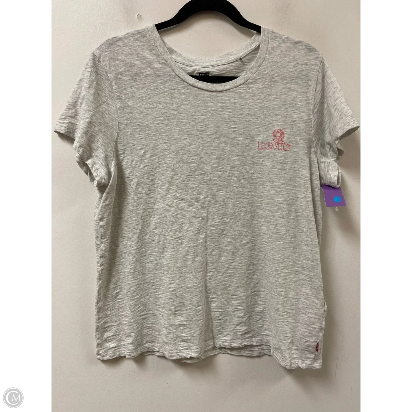 Top Short Sleeve By Levis In Grey, Size: Xl