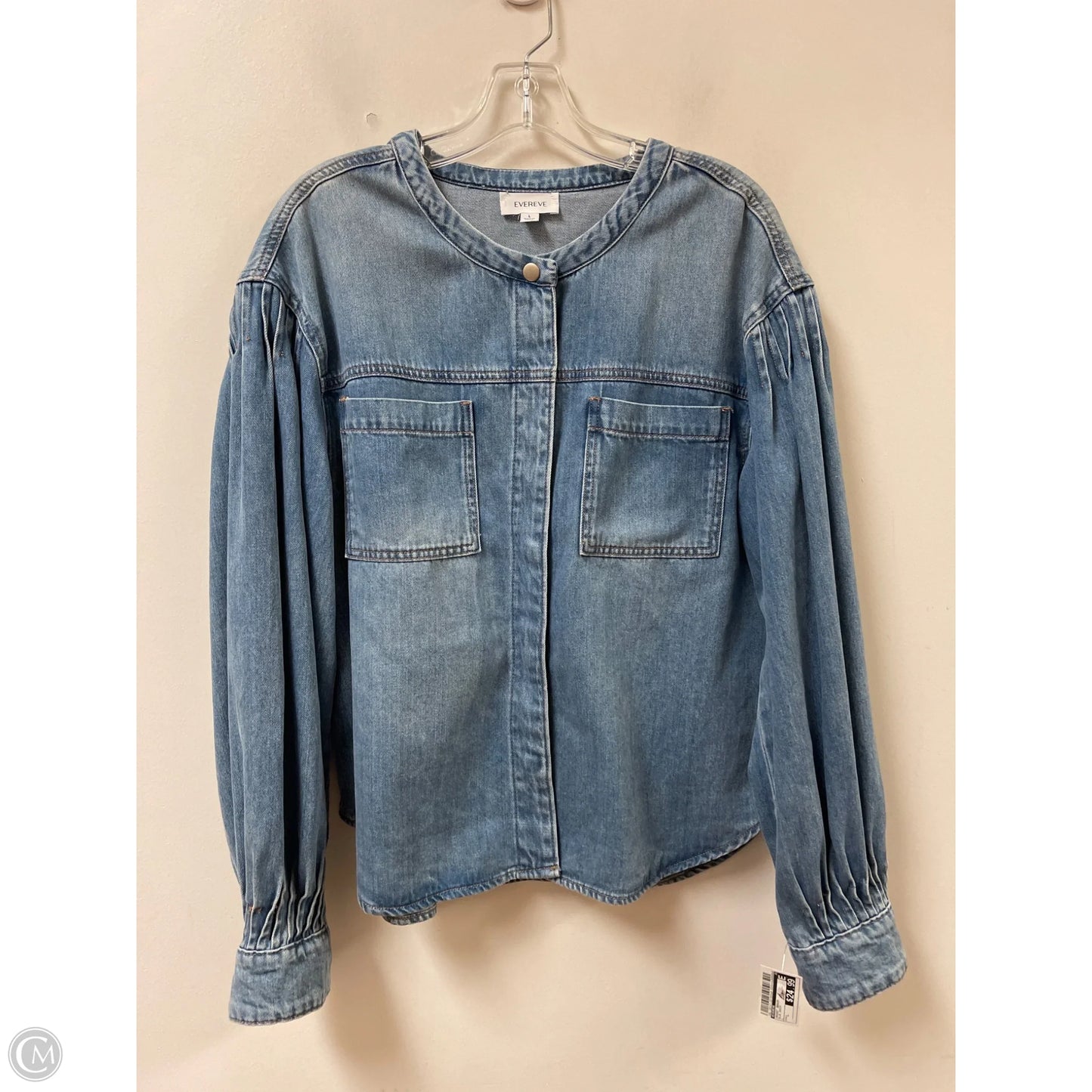 Jacket Denim By Evereve In Blue Denim, Size: L