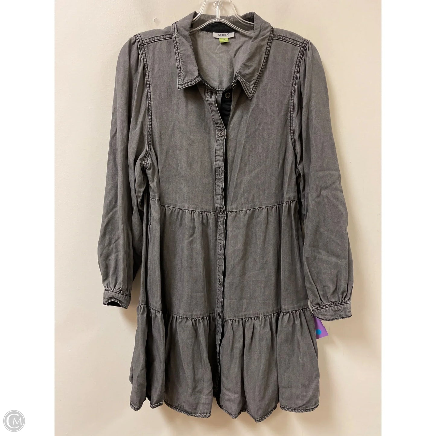 Dress Casual Midi By Serra In Grey, Size: M
