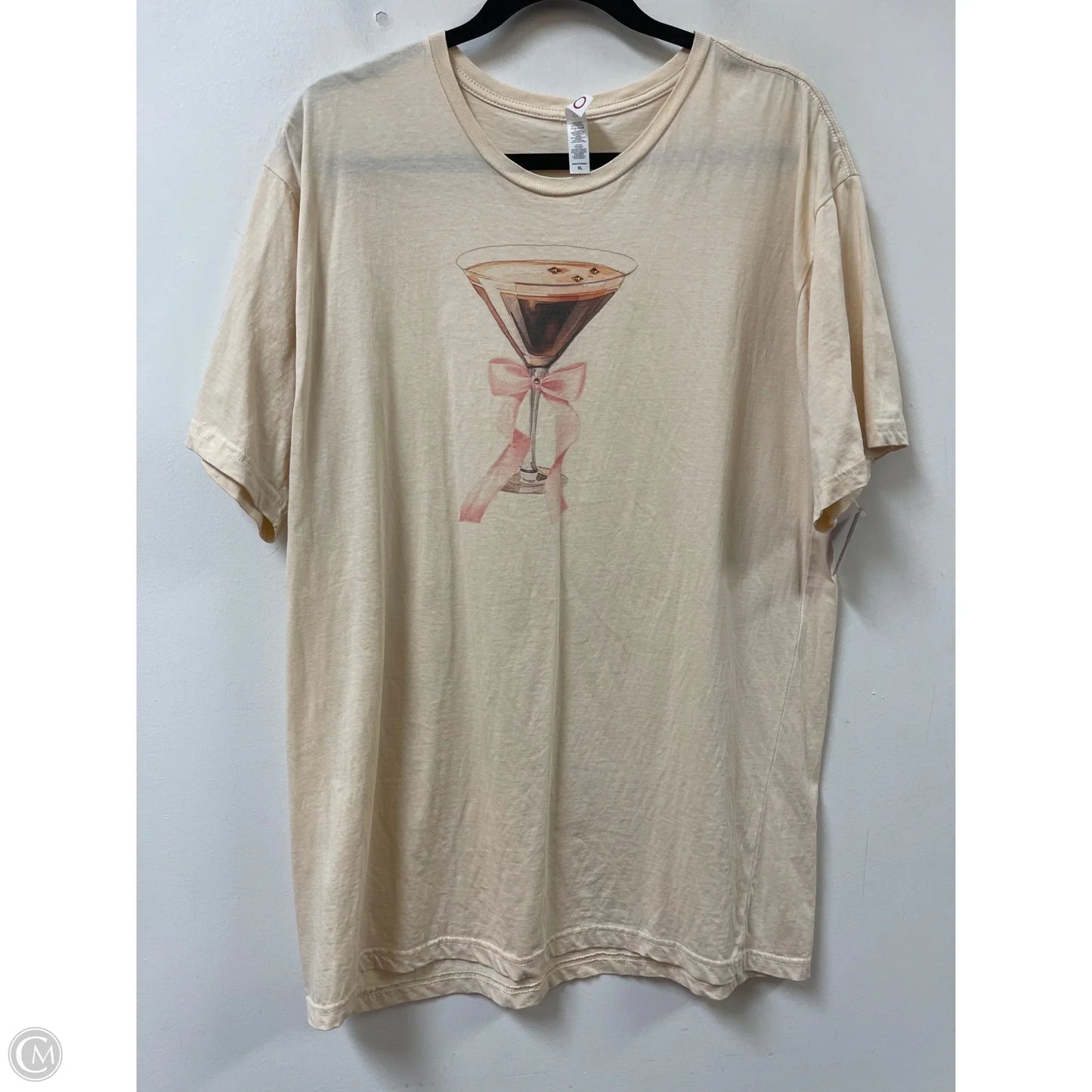 Top Short Sleeve By Clothes Mentor In Cream, Size: Xl
