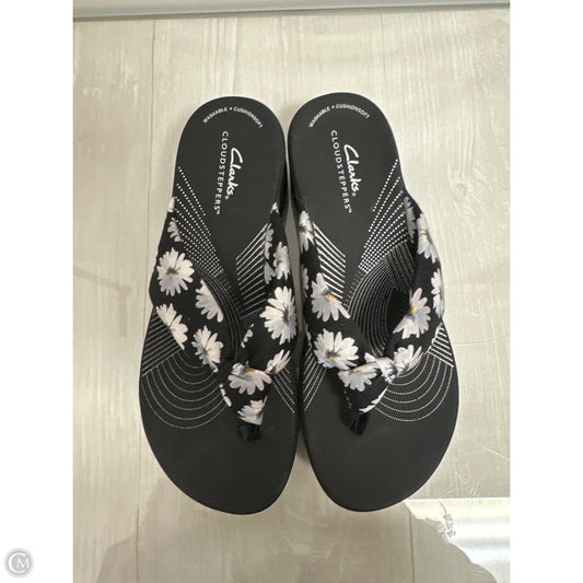 Sandals Flip Flops By Clarks In Black, Size: 6