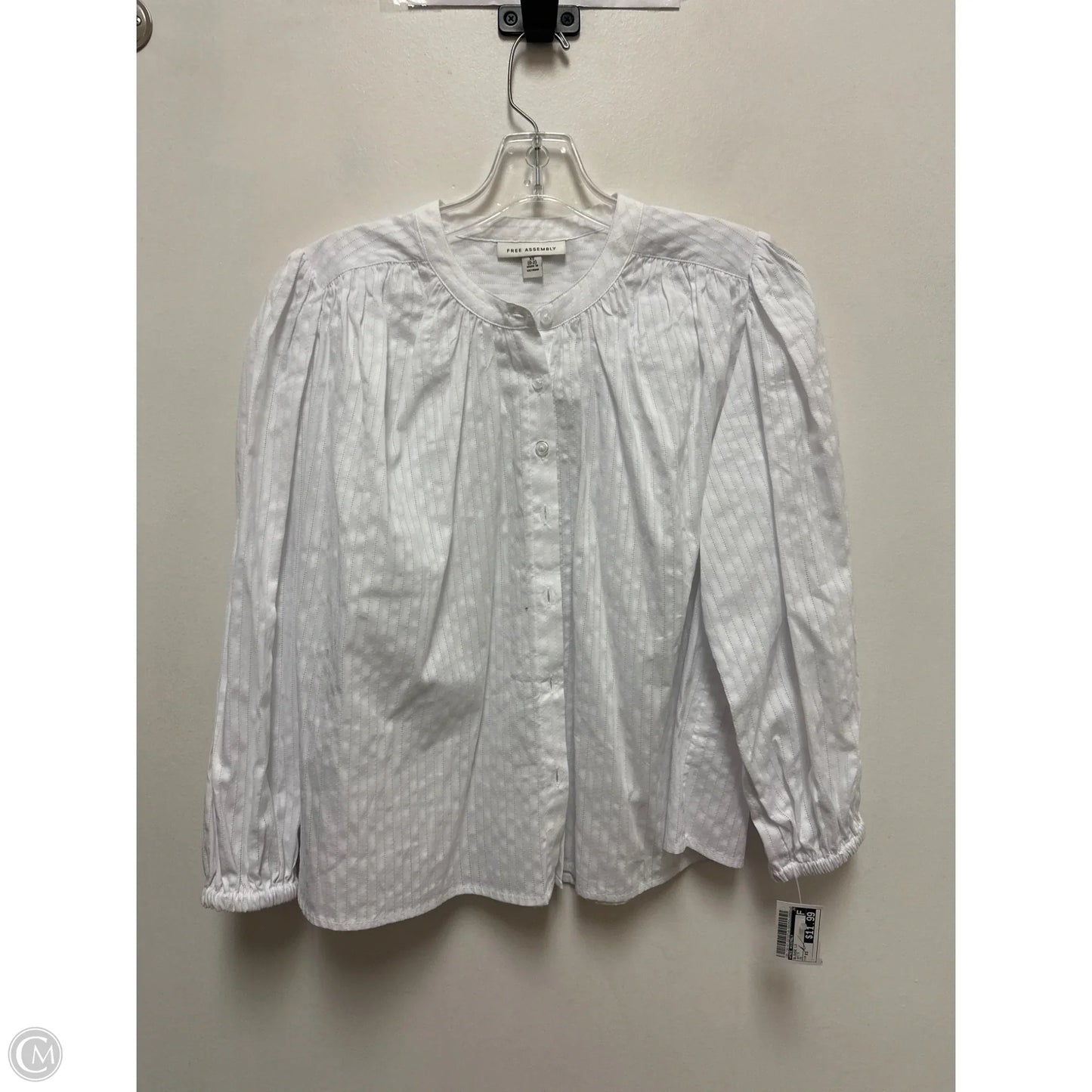Blouse Long Sleeve By Free Assembly In White, Size: Xs