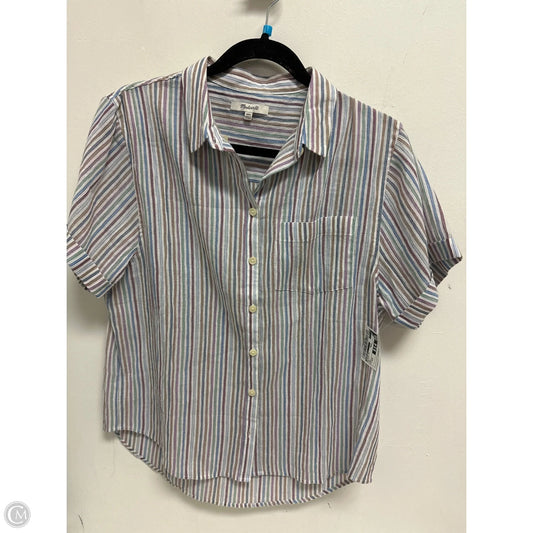 Blouse Short Sleeve By Madewell In Multi-colored, Size: Xxs
