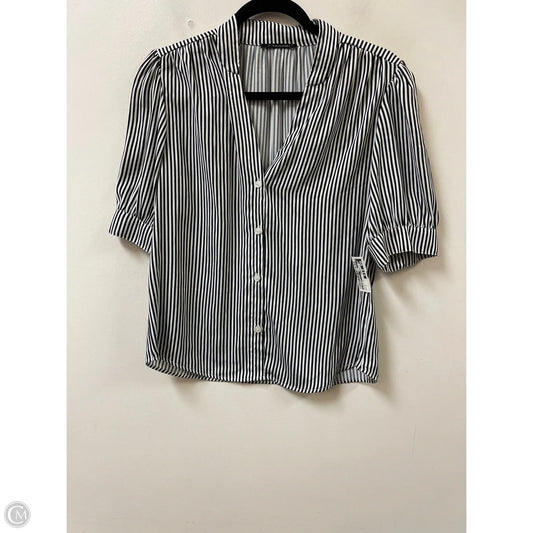 Blouse Short Sleeve By T Tahari In Black & White, Size: M