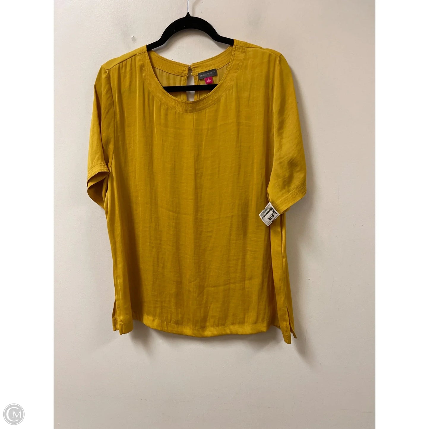 Top Short Sleeve By Vince Camuto In Yellow, Size: Xl