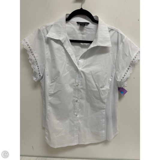 Blouse Short Sleeve By Zac And Rachel In White, Size: Xl