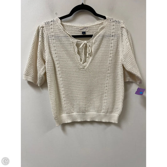 Sweater Short Sleeve By Universal Thread In Cream, Size: S