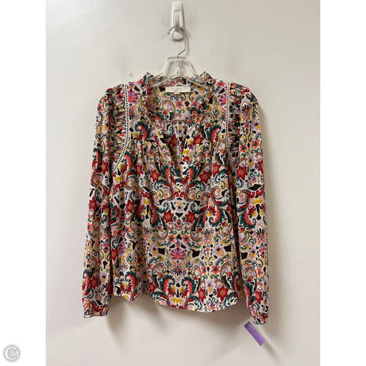 Top Long Sleeve By Loft In Multi-colored, Size: Xs