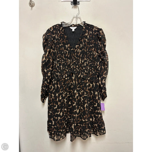 Dress Casual Midi By Time And Tru In Animal Print, Size: L