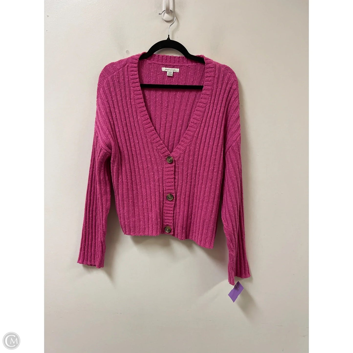 Sweater Cardigan By American Eagle In Pink, Size: M
