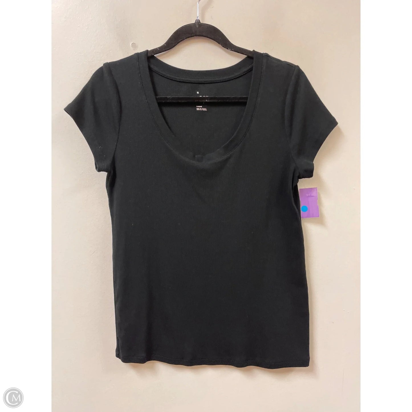 Top Short Sleeve By A New Day In Black, Size: L