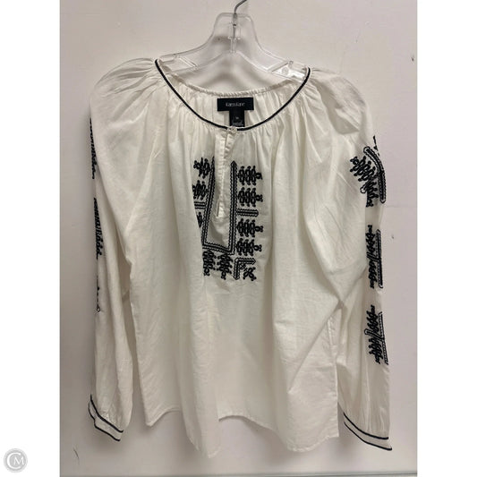 Top Long Sleeve By Karen Kane In White, Size: M