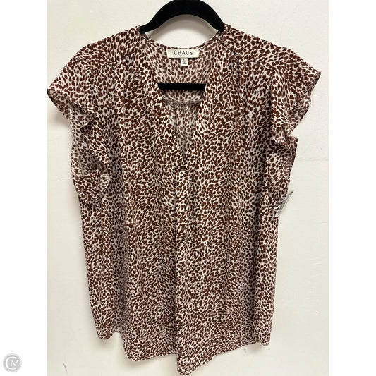 Top Short Sleeve By Chaus In Animal Print, Size: L