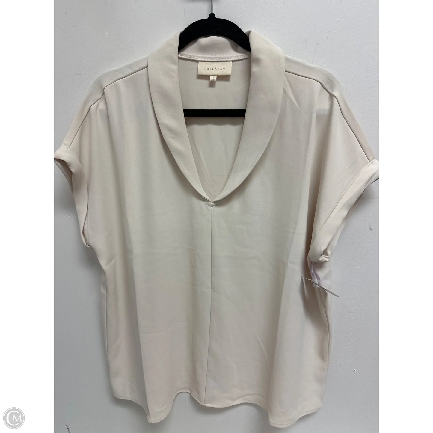 Top Short Sleeve By Melloday In Cream, Size: L