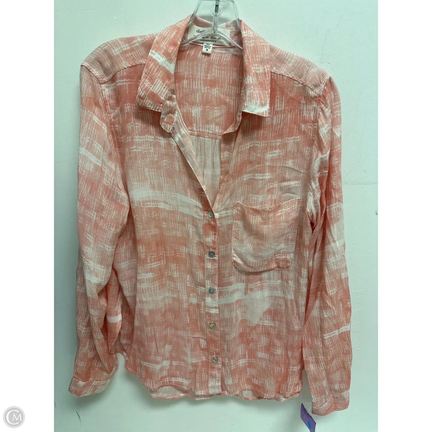 Blouse Long Sleeve By Cloth & Stone In Pink, Size: M