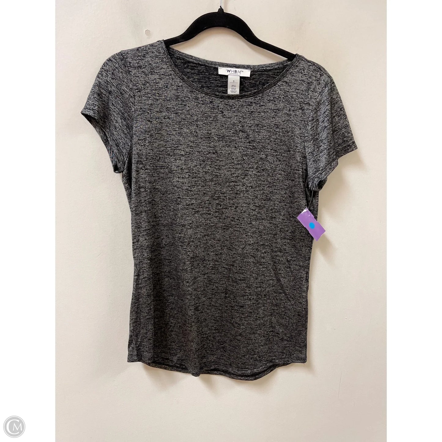 Top Short Sleeve By White House Black Market In Black, Size: S