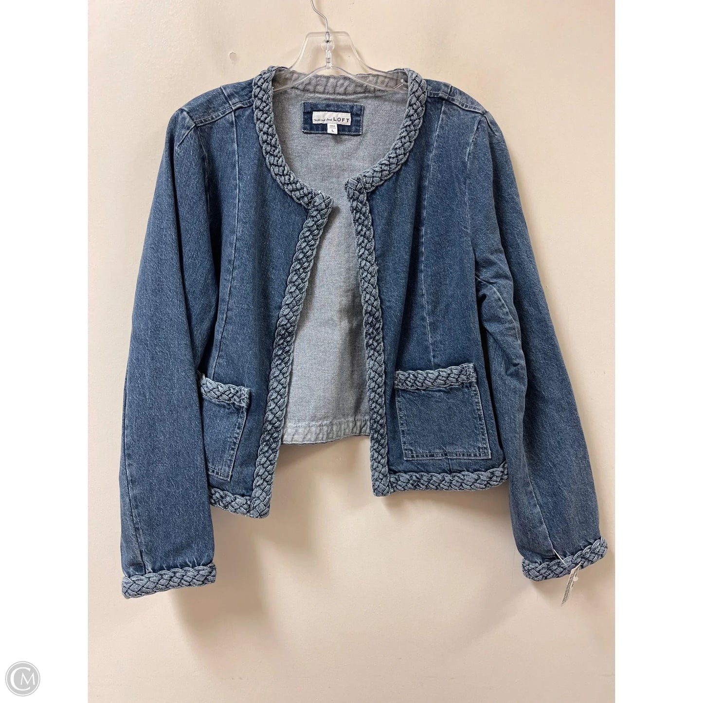 Jacket Denim By Loft In Blue Denim, Size: L