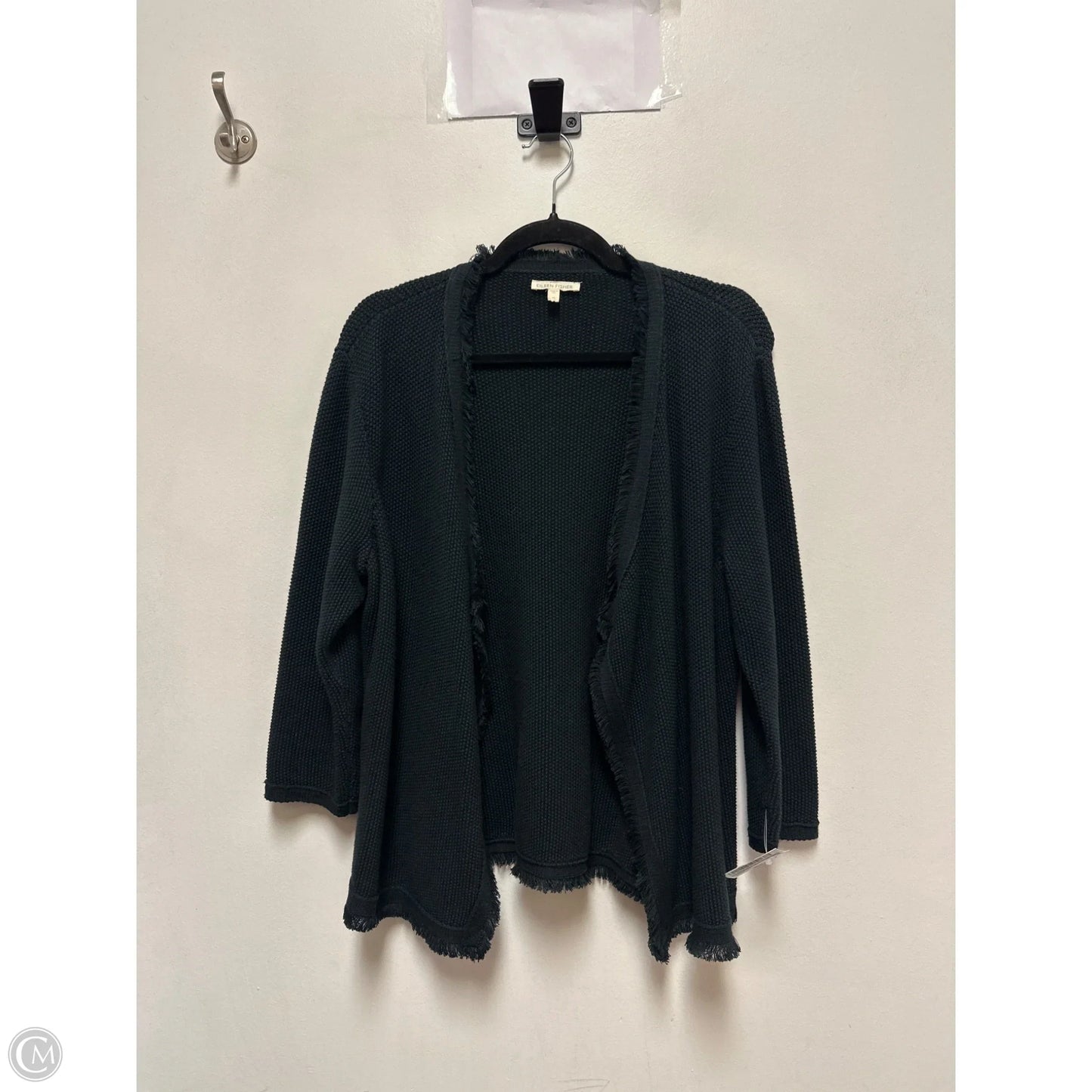 Sweater Cardigan By Eileen Fisher In Black, Size: M