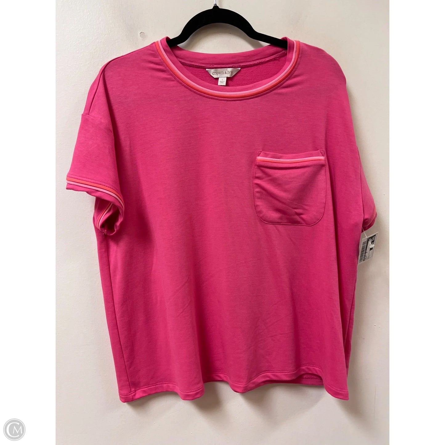 Top Short Sleeve By Crown And Ivy In Pink, Size: L