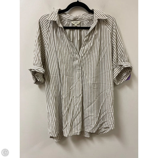 Top Short Sleeve By Max Studio In Tan, Size: L