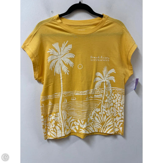Top Short Sleeve By Anthropologie In Yellow, Size: Xs