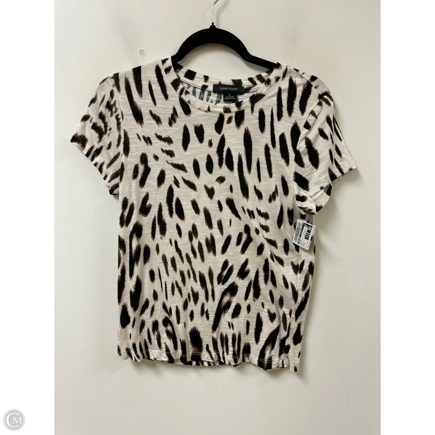 Top Short Sleeve By Sanctuary In Animal Print, Size: S