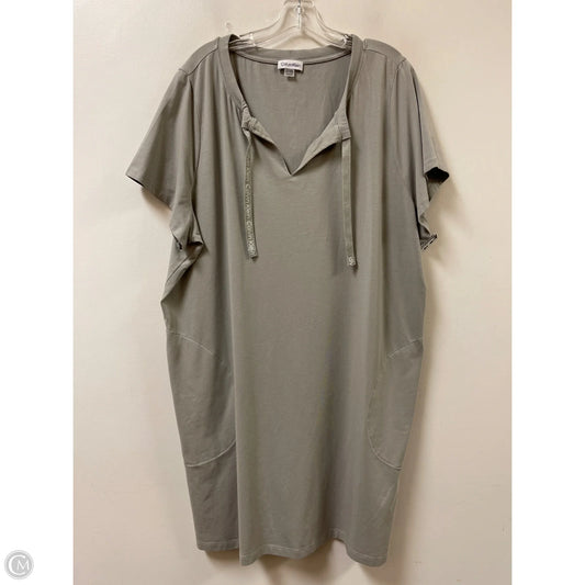 Dress Casual Midi By Calvin Klein In Grey, Size: 2x