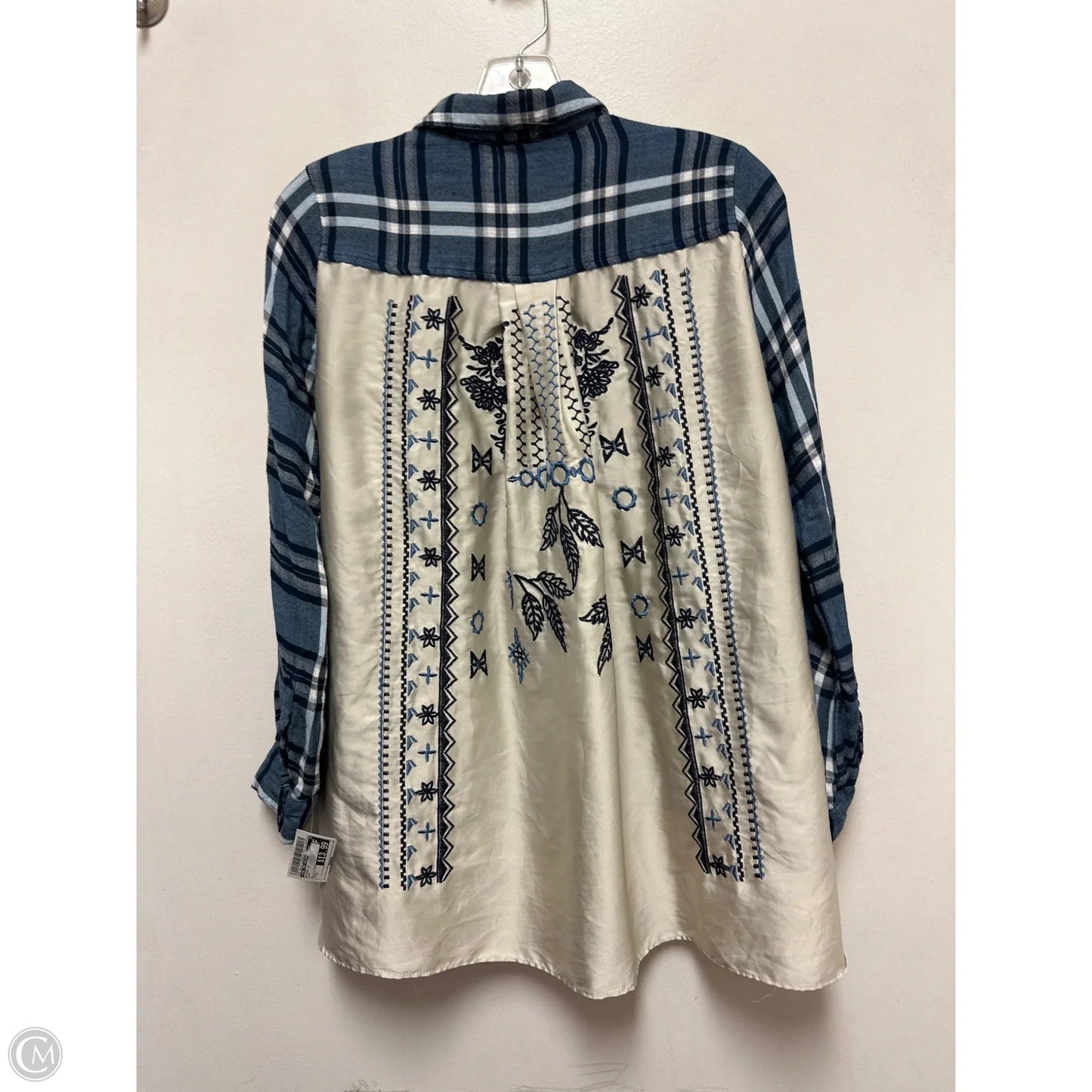 Blouse Long Sleeve By Jane And Delancey In Blue, Size: S
