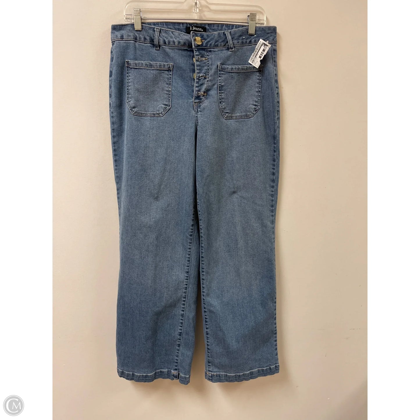 Jeans Wide Leg By D Jeans In Blue Denim, Size: 14