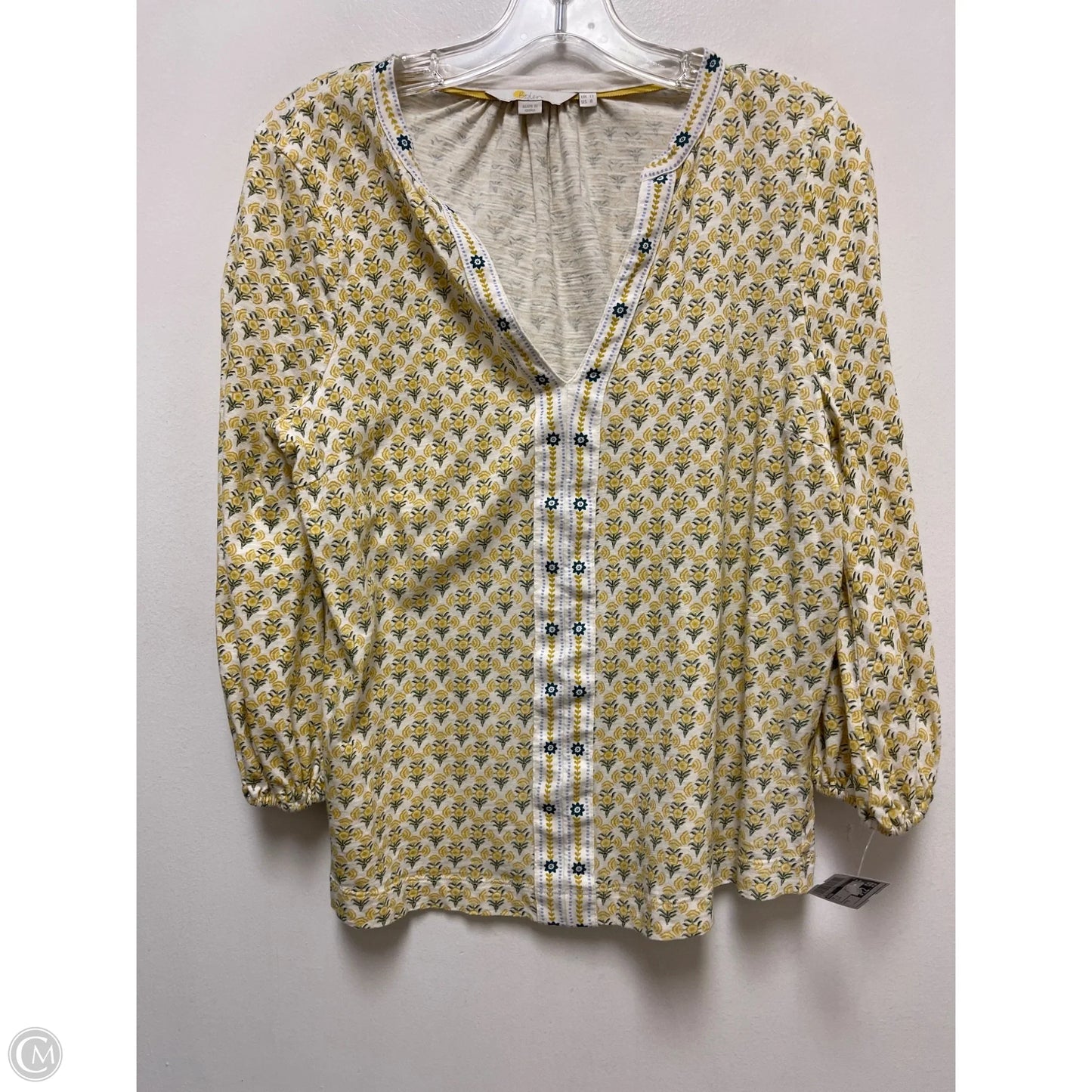 Top Long Sleeve By Boden In Yellow, Size: M