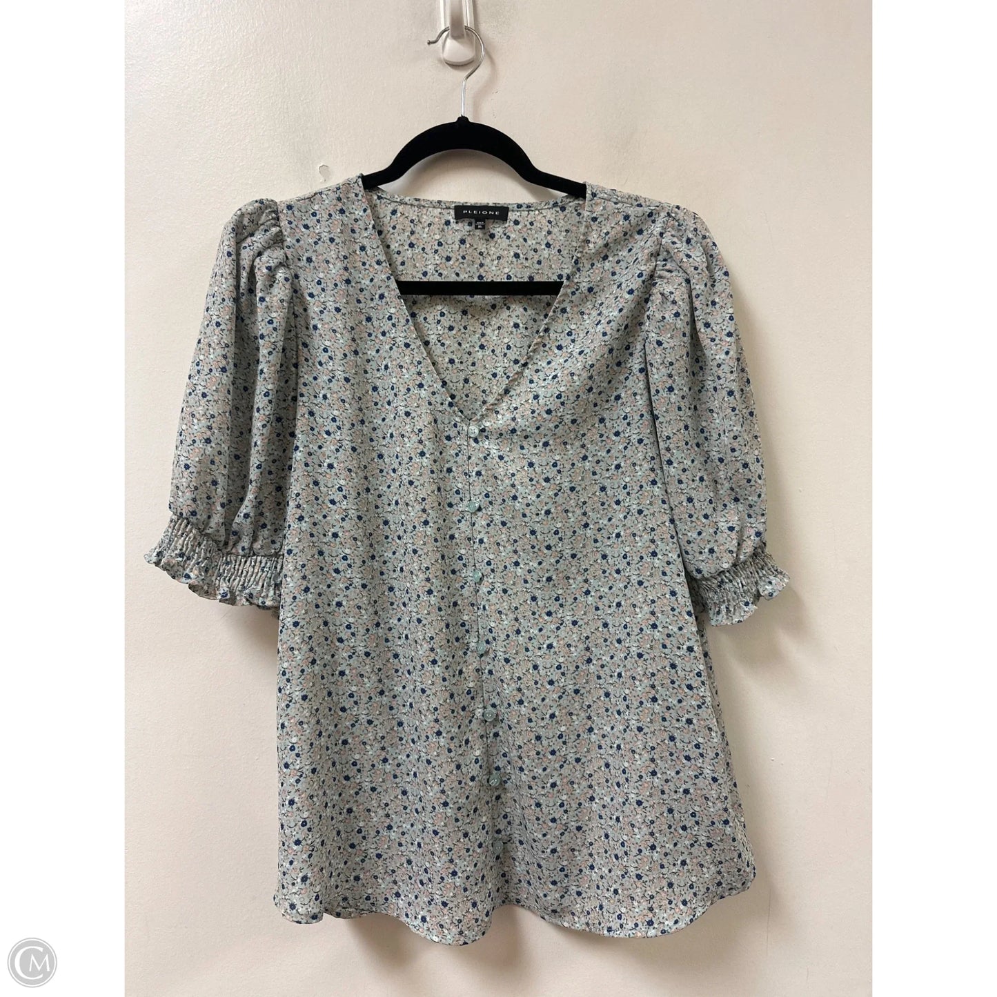 Top Short Sleeve By Pleione In Blue, Size: Xl