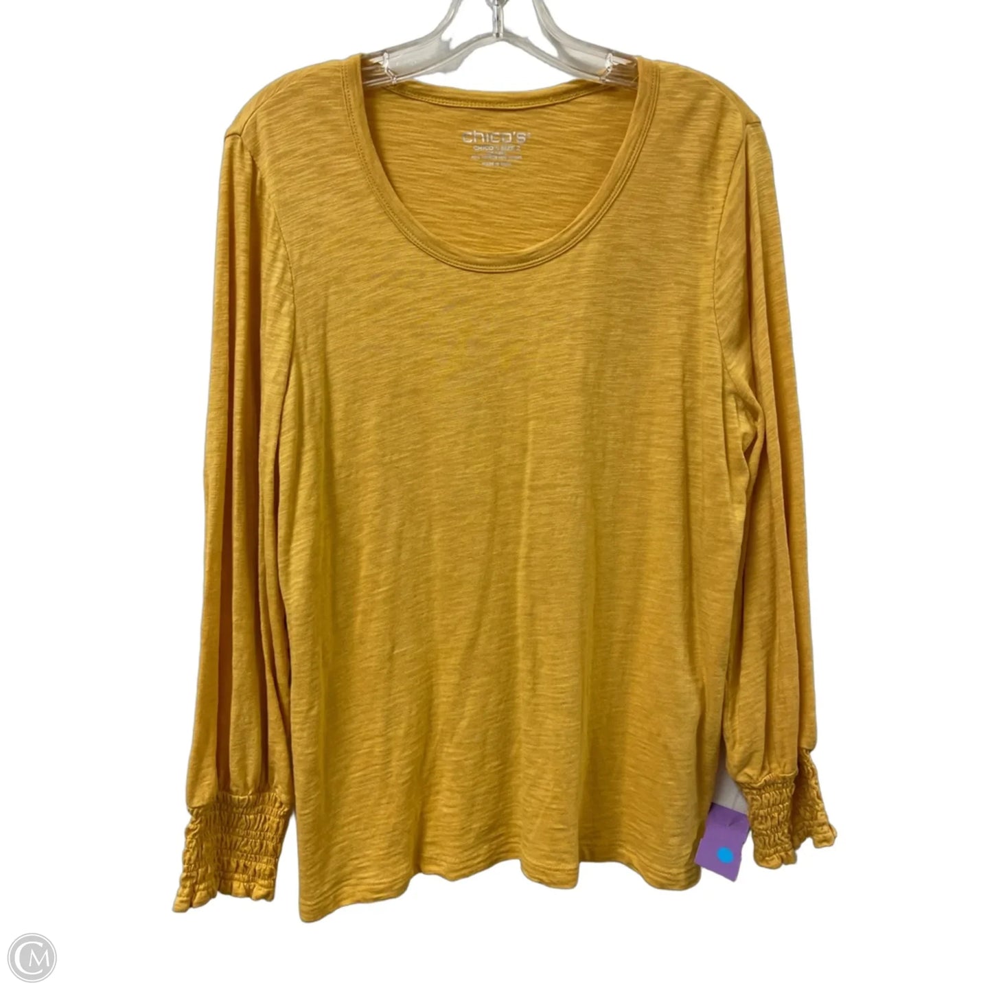 Top Long Sleeve By Chicos In Yellow, Size: L