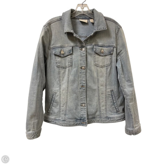 Jacket Denim By Chicos In Blue Denim, Size: L