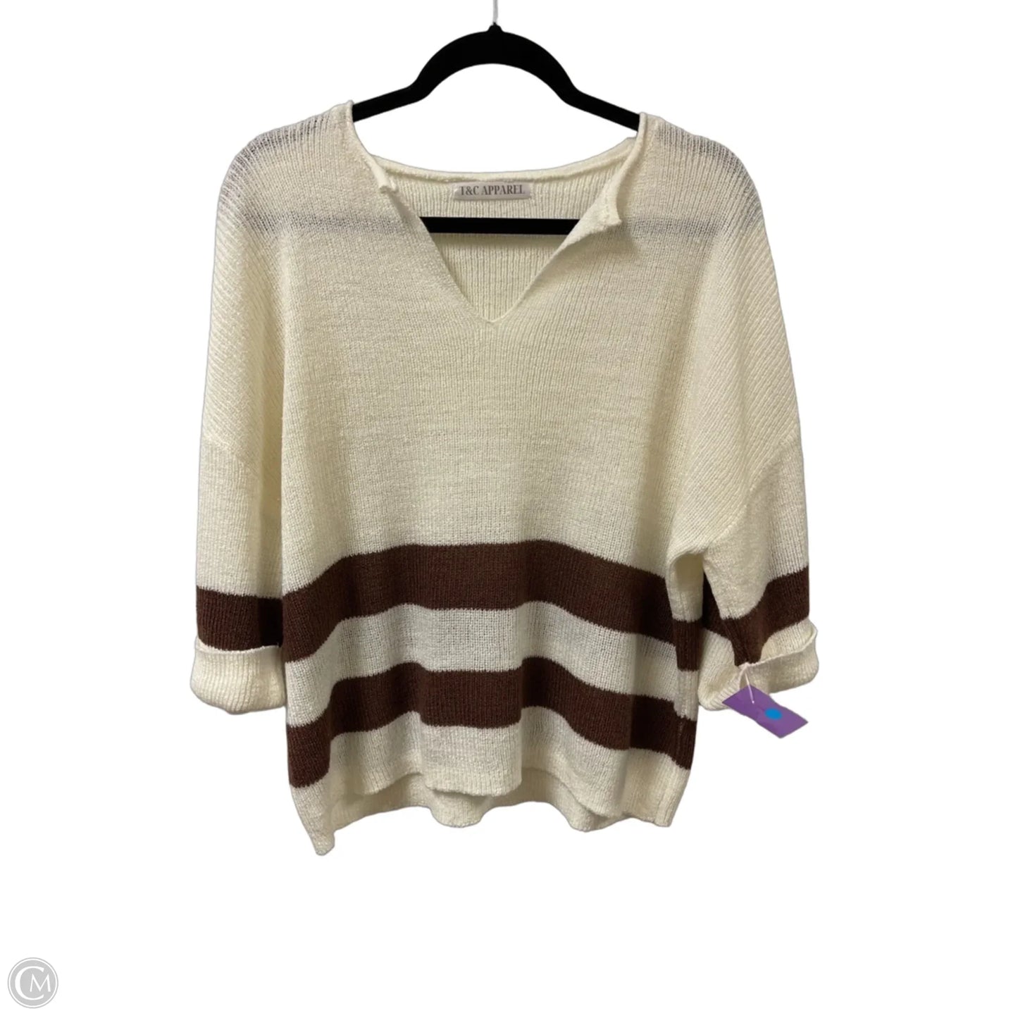 Sweater By Clothes Mentor In Cream, Size: L