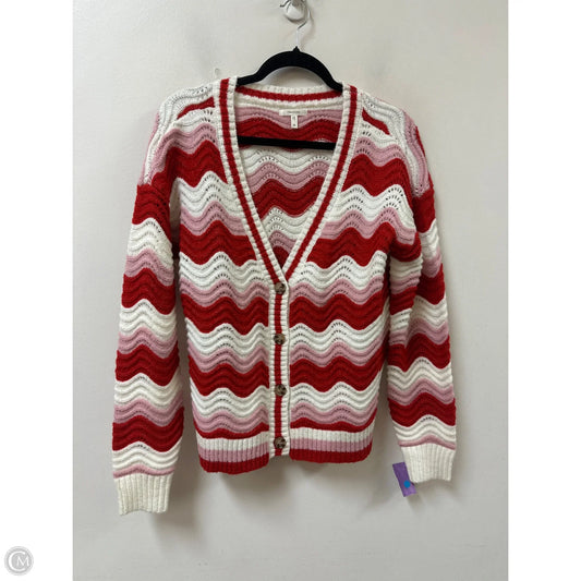 Sweater Cardigan By Maurices In Pink & Red, Size: M