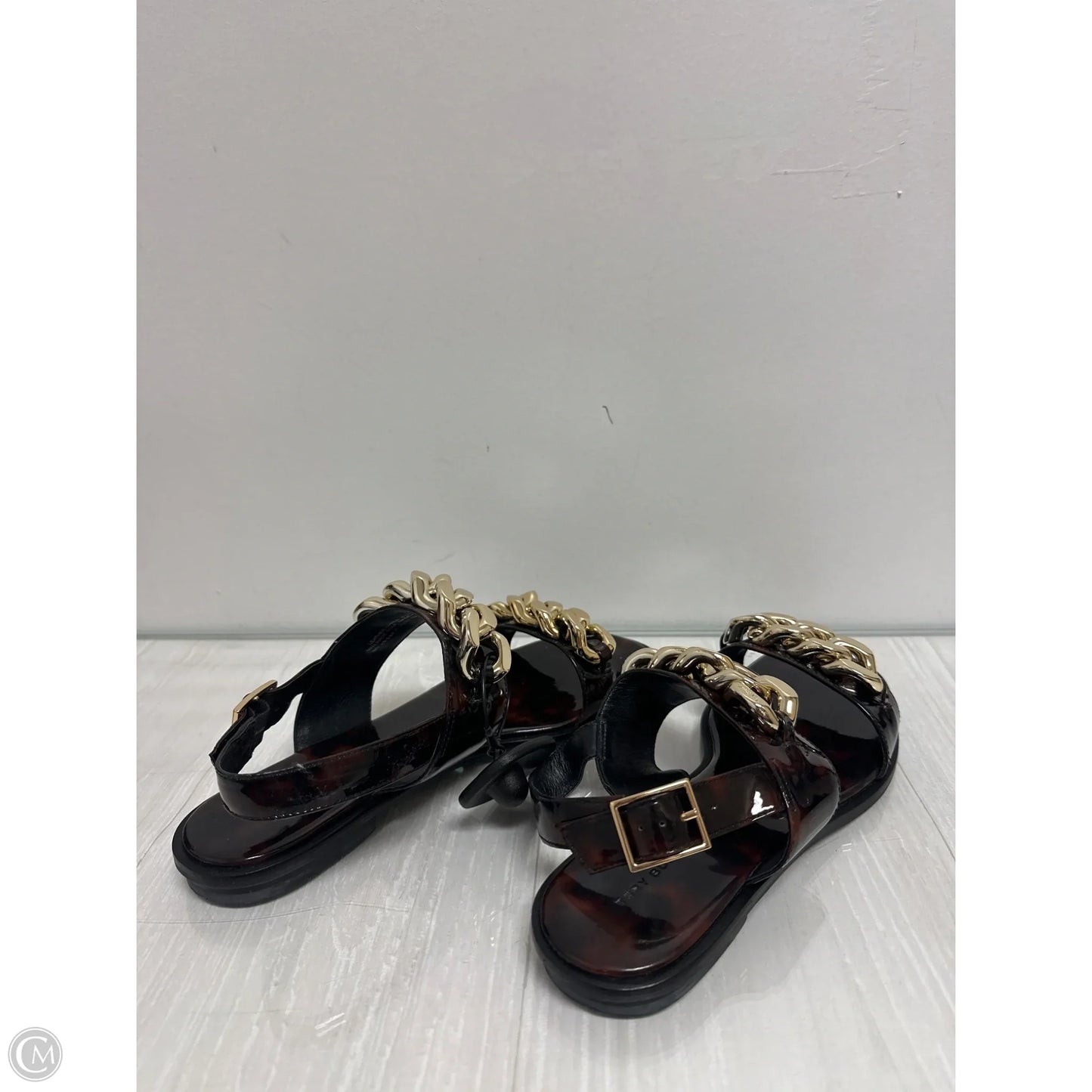 Sandals Designer By Tory Burch In Tortoise Shell Print, Size: 9.5