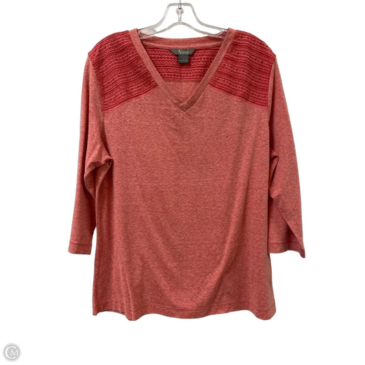 Top Long Sleeve By Natural Reflections In Red, Size: Xl