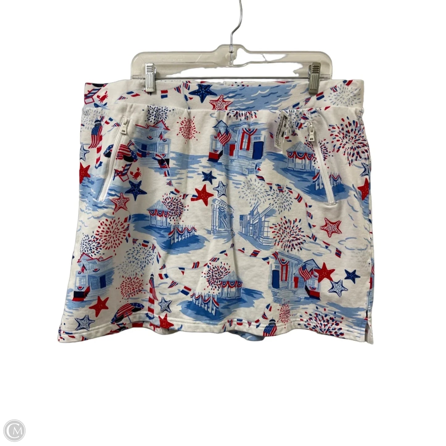 Skort By Kim Rogers In Blue & Red & White, Size: Xl