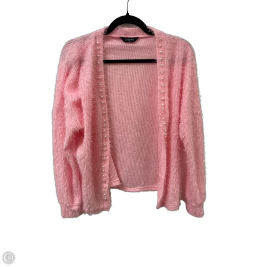 Sweater Cardigan By Chicme In Pink, Size: S