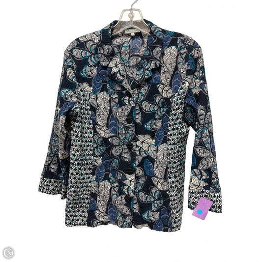 Blouse Long Sleeve By Habitat In Navy, Size: S