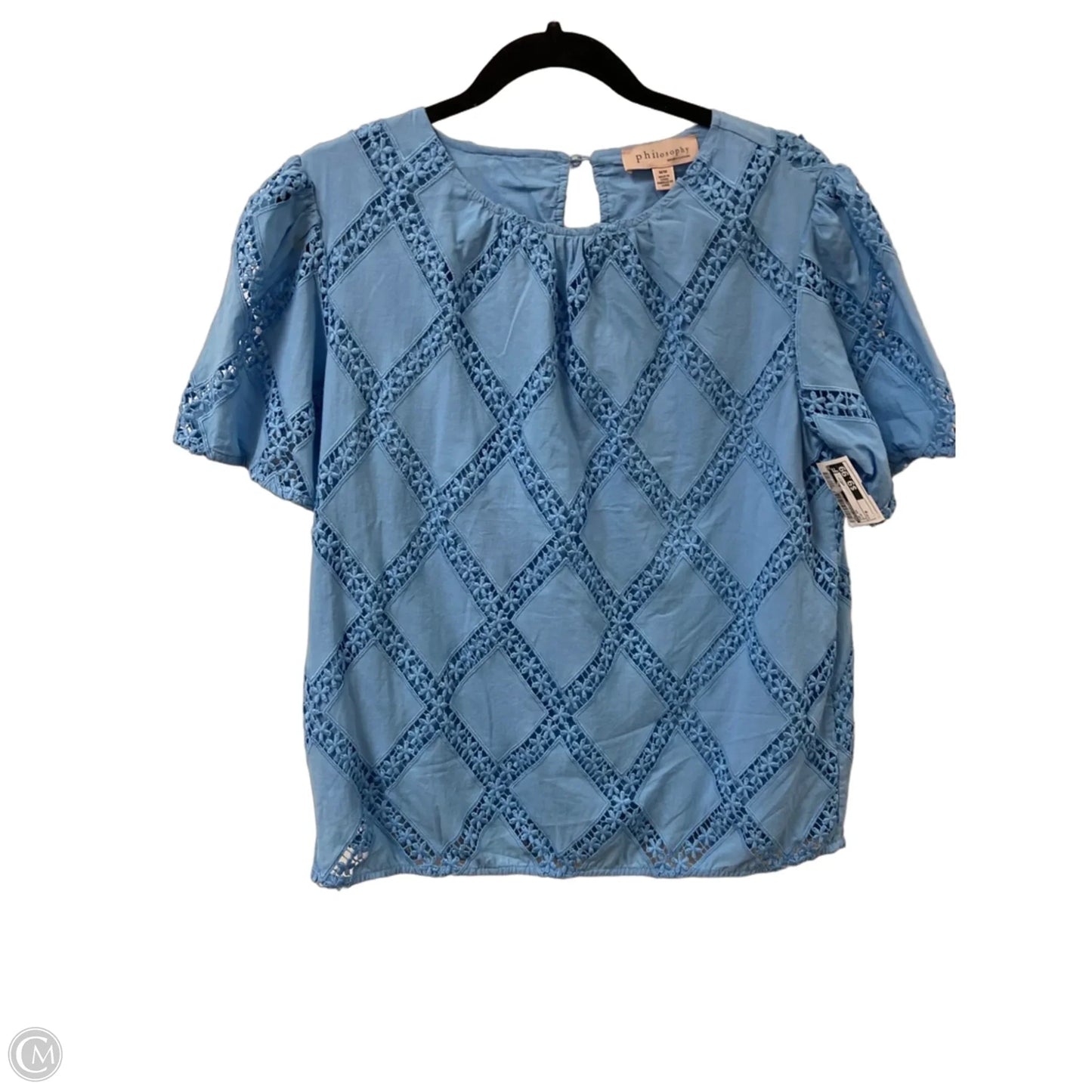 Top Short Sleeve By Philosophy In Blue, Size: M