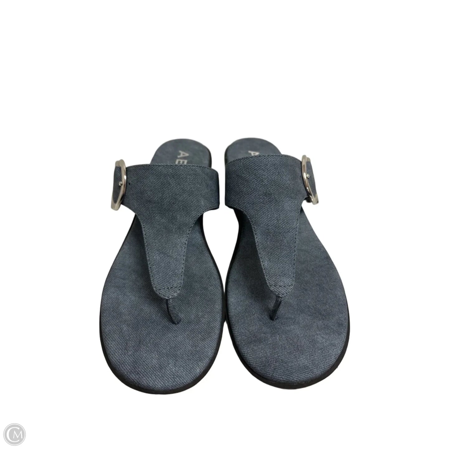 Sandals Heels Wedge By Aerosoles In Blue Denim, Size: 7.5
