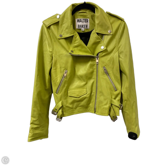 Jacket Moto Leather By Walter Baker In Green, Size: M