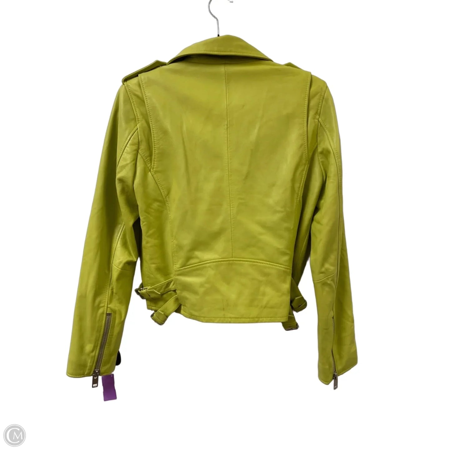 Jacket Moto Leather By Walter Baker In Green, Size: M