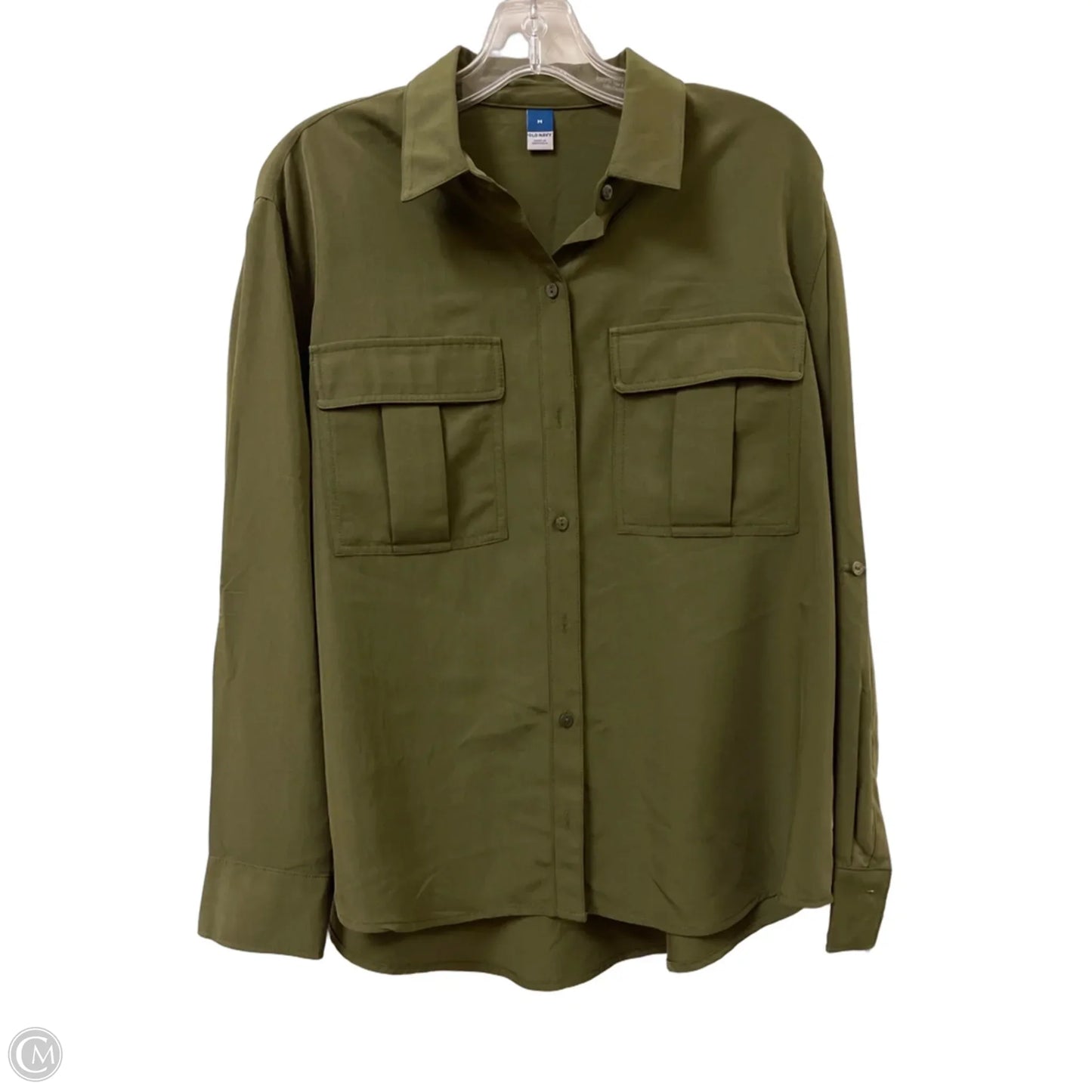 Blouse Long Sleeve By Old Navy In Green, Size: M