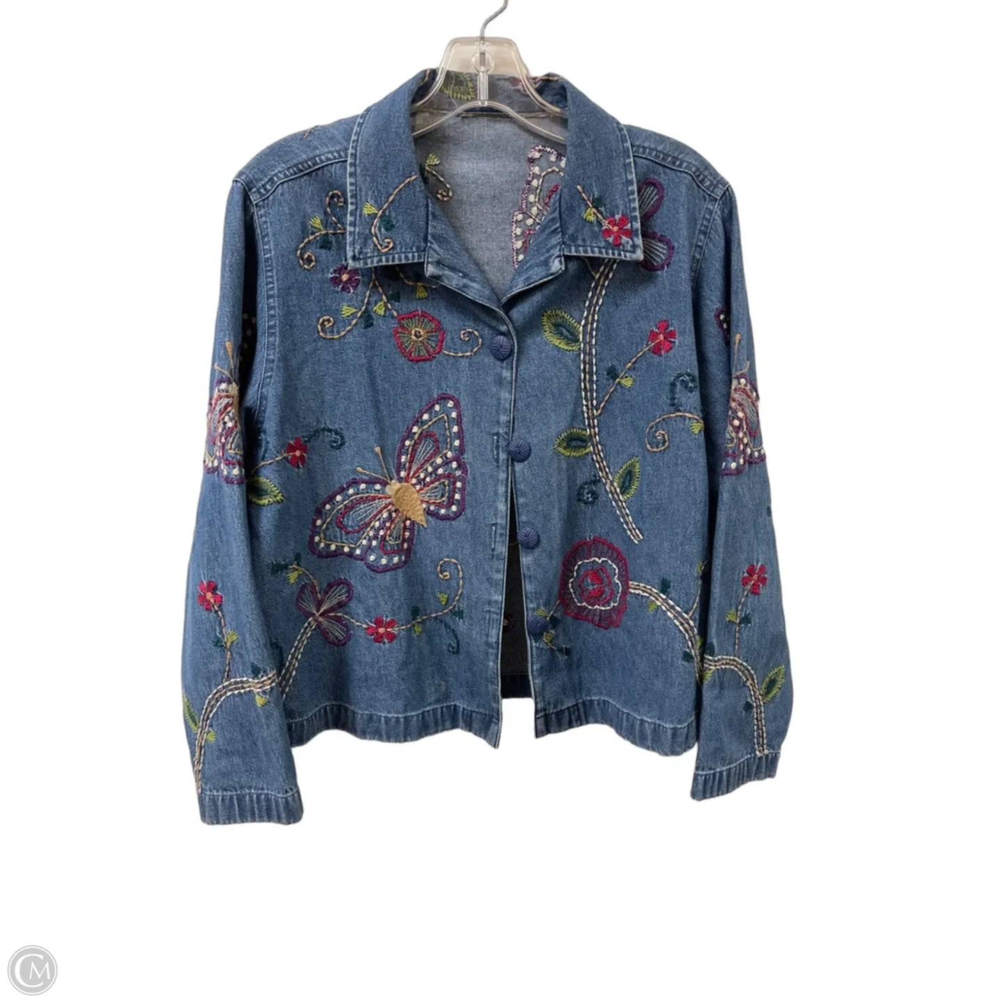 Jacket Denim By Clothes Mentor In Blue Denim, Size: Xl