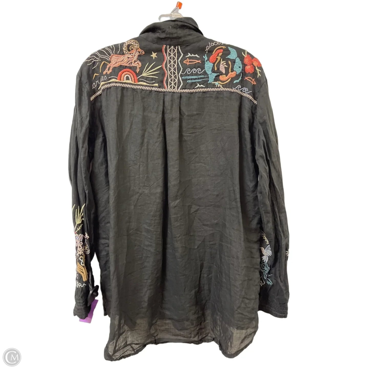 Blouse Designer By Johnny Was In Black, Size: M